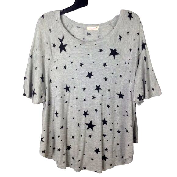 Anthropologie Maronie Star Top Heather Grey M - Picture 1 of 12